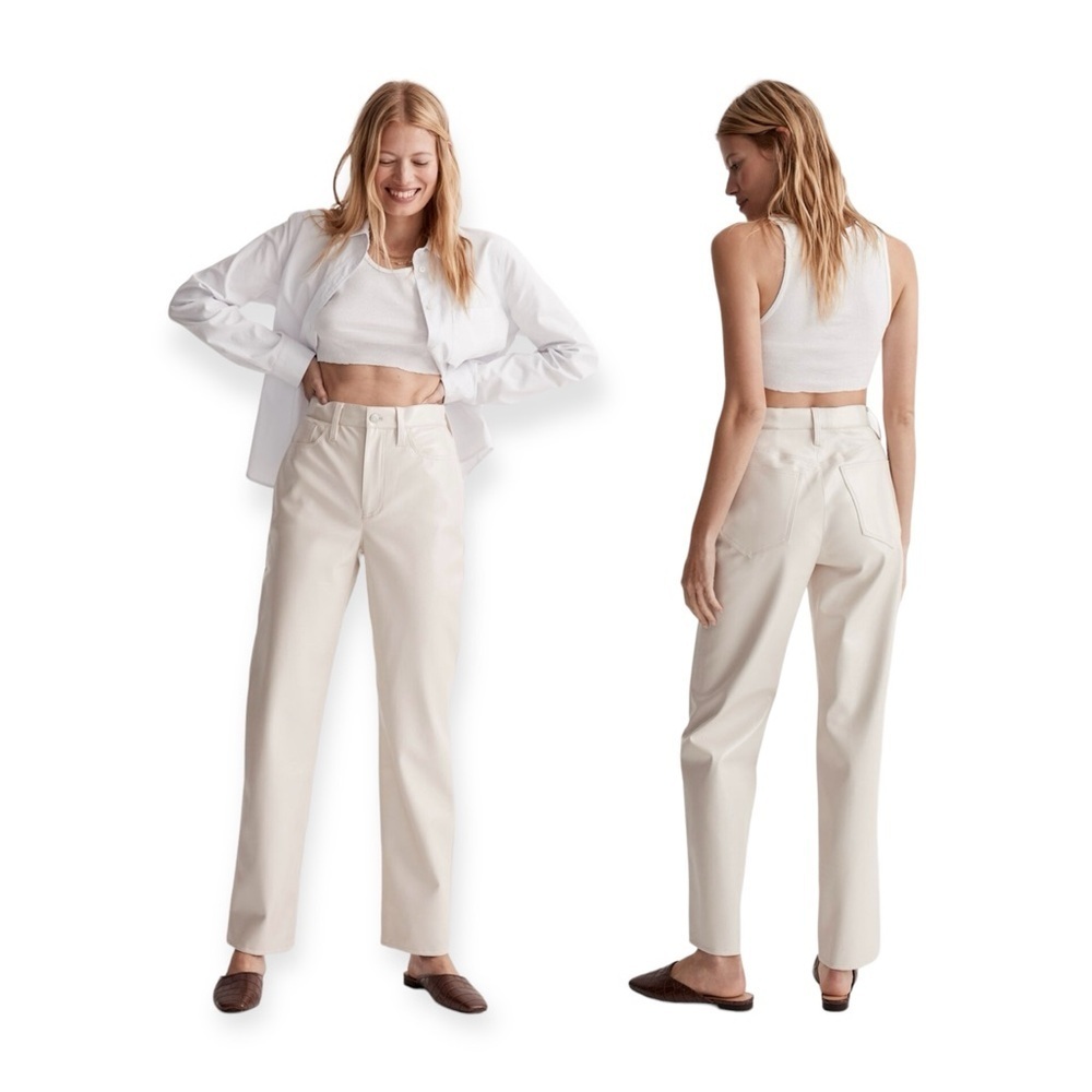 Madewell The Perfect Vintage Straight Pant: Faux Leather Edition, Size 25